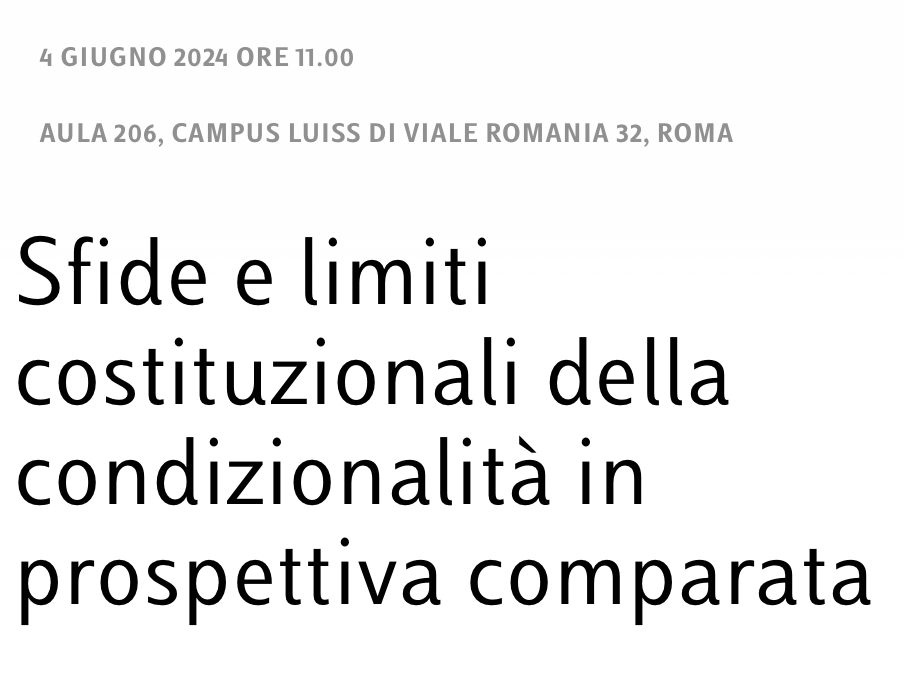 Sfide e limiti costituzionali della condizionalità in prospettiva comparata